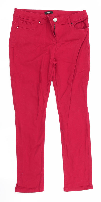 M&Co Womens Red   Straight Jeans Size 10 L27 in