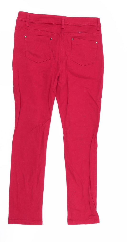 M&Co Womens Red   Straight Jeans Size 10 L27 in