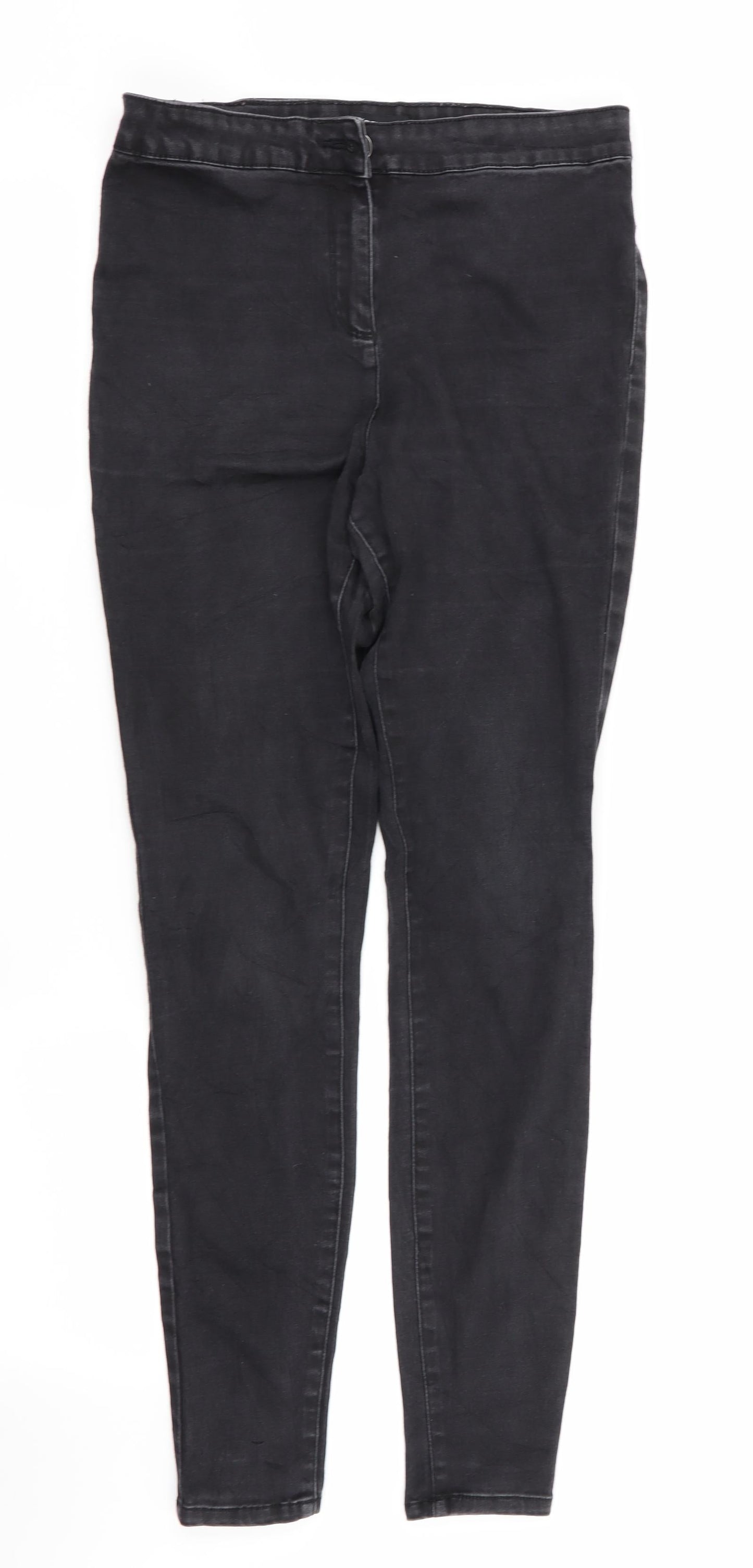 Womens UK Size 12 Denim Regular Fit Skinny Black Jeans