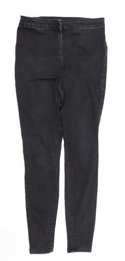 Womens UK Size 12 Denim Regular Fit Skinny Black Jeans