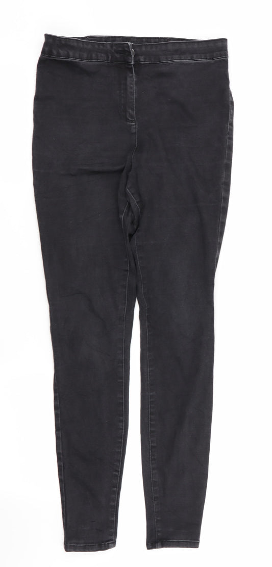 Womens UK Size 12 Denim Regular Fit Skinny Black Jeans