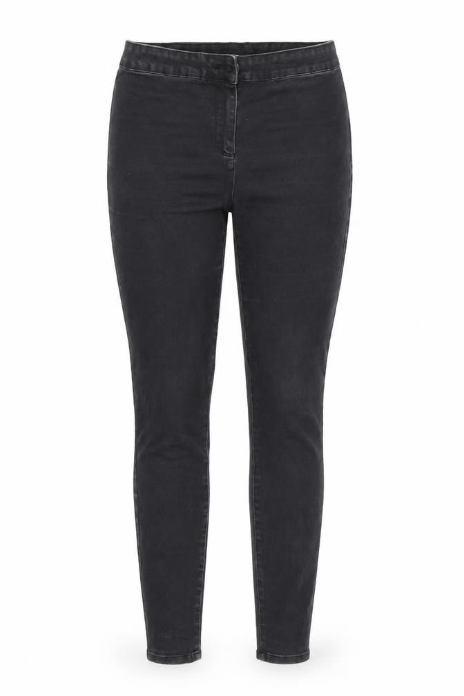 Front view of Denim women’s black skinny jeans, size UK 12, 29-inch leg