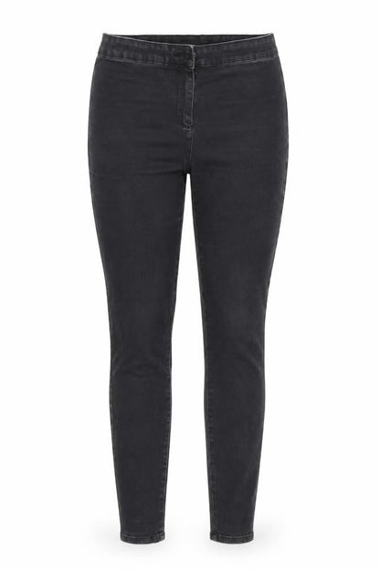 Front view of Denim women’s black skinny jeans, size UK 12, 29-inch leg
