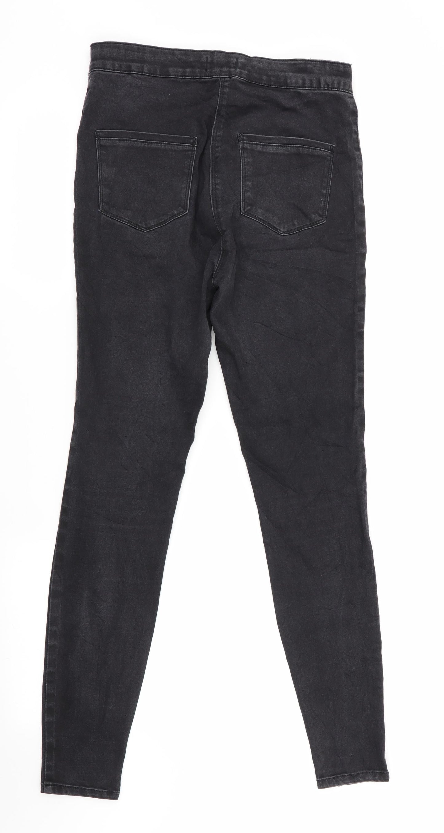 Womens UK Size 12 Denim Regular Fit Skinny Black Jeans