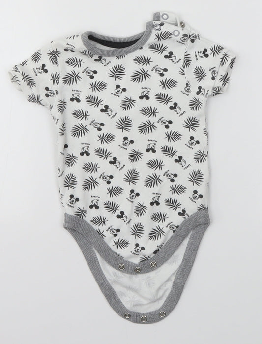 Front view of George Baby White Babygrow One-Piece, size 6-9, Months
