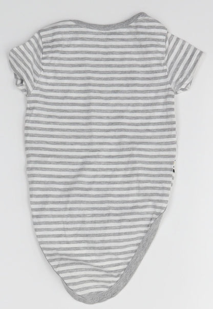 PEP & CO Baby Grey Striped  Babygrow One-Piece Size 6-9 Months