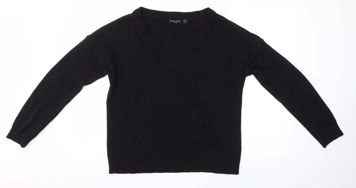 Womens UK Size S Brave Soul Black Pullover Jumper