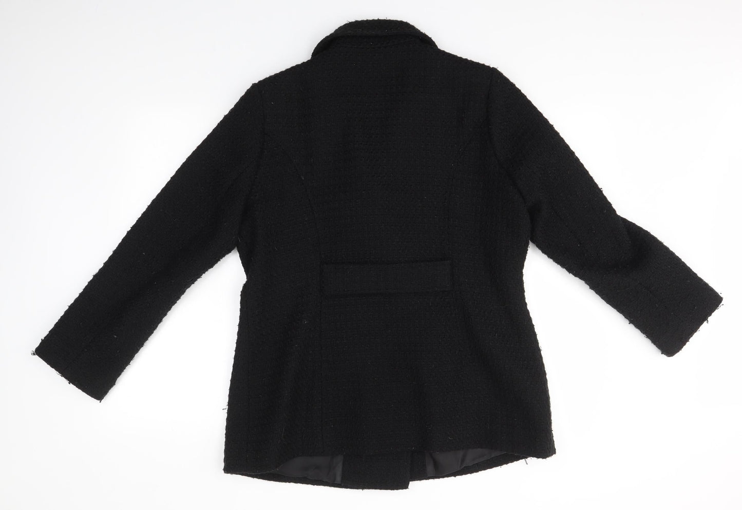 Womens UK Size 14 BM COLLECTION Black Overcoat
