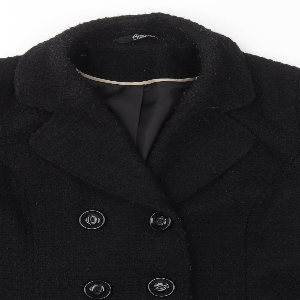 Womens UK Size 14 BM COLLECTION Black Overcoat