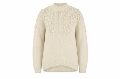 Front view of Golden Days women’s beige jumper, size L