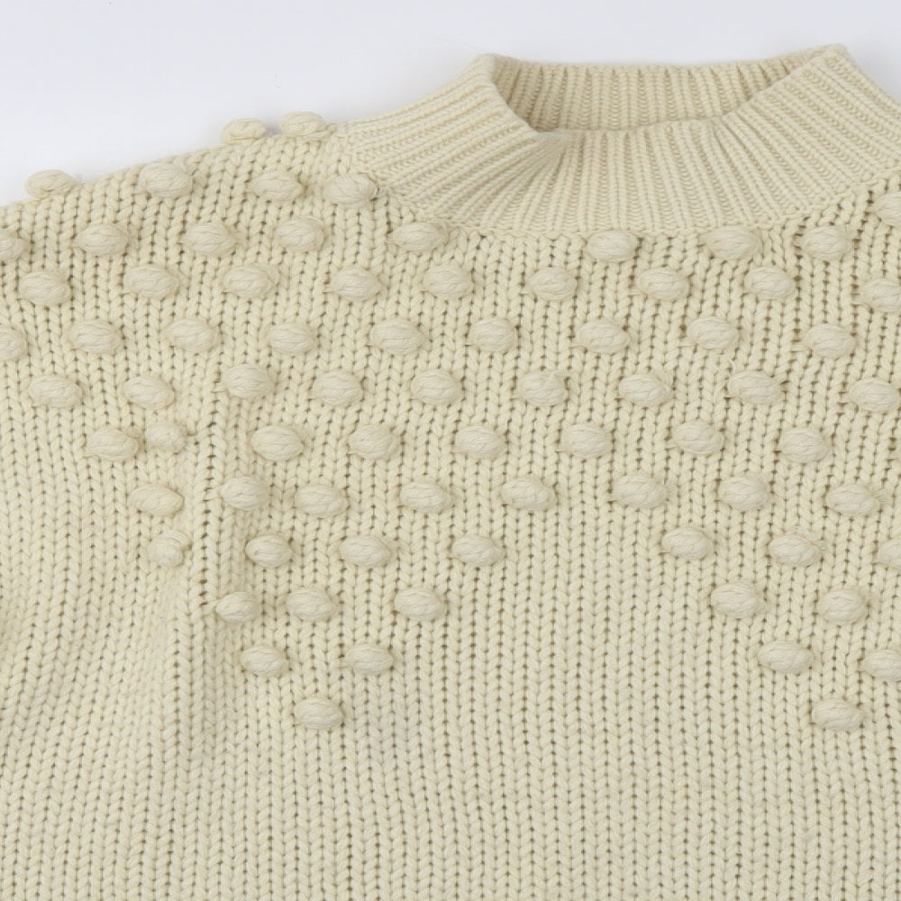 Close-up detail of Golden Days women’s beige jumper, size L