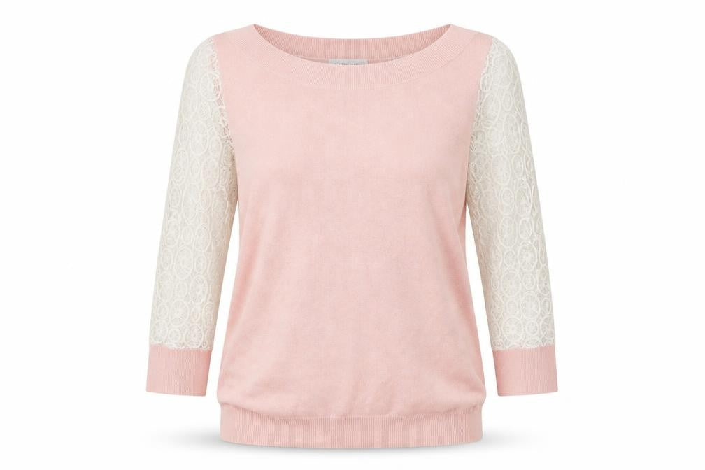 Front view of Almost Famous women’s pink basic blouse, size L