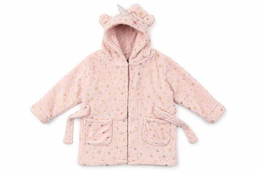 Front view of A2Z 4 kids girls’ pink solid top robe, size 2-3, years