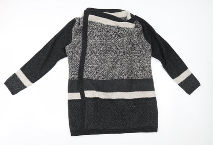 George Womens Grey Striped  Cardigan Jumper Size 14