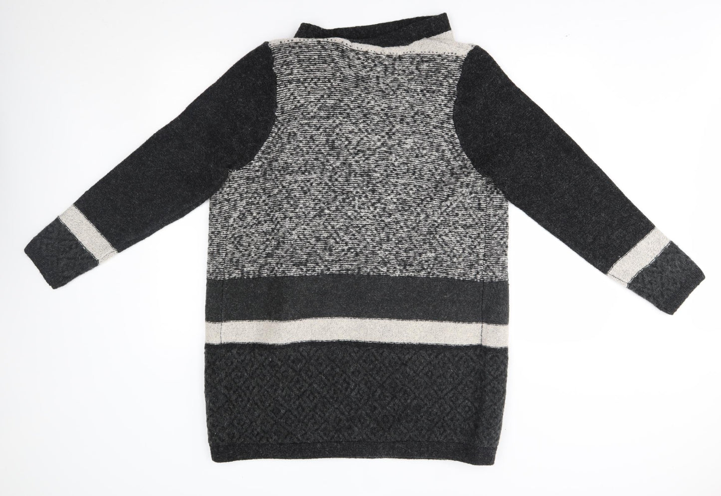 George Womens Grey Striped  Cardigan Jumper Size 14