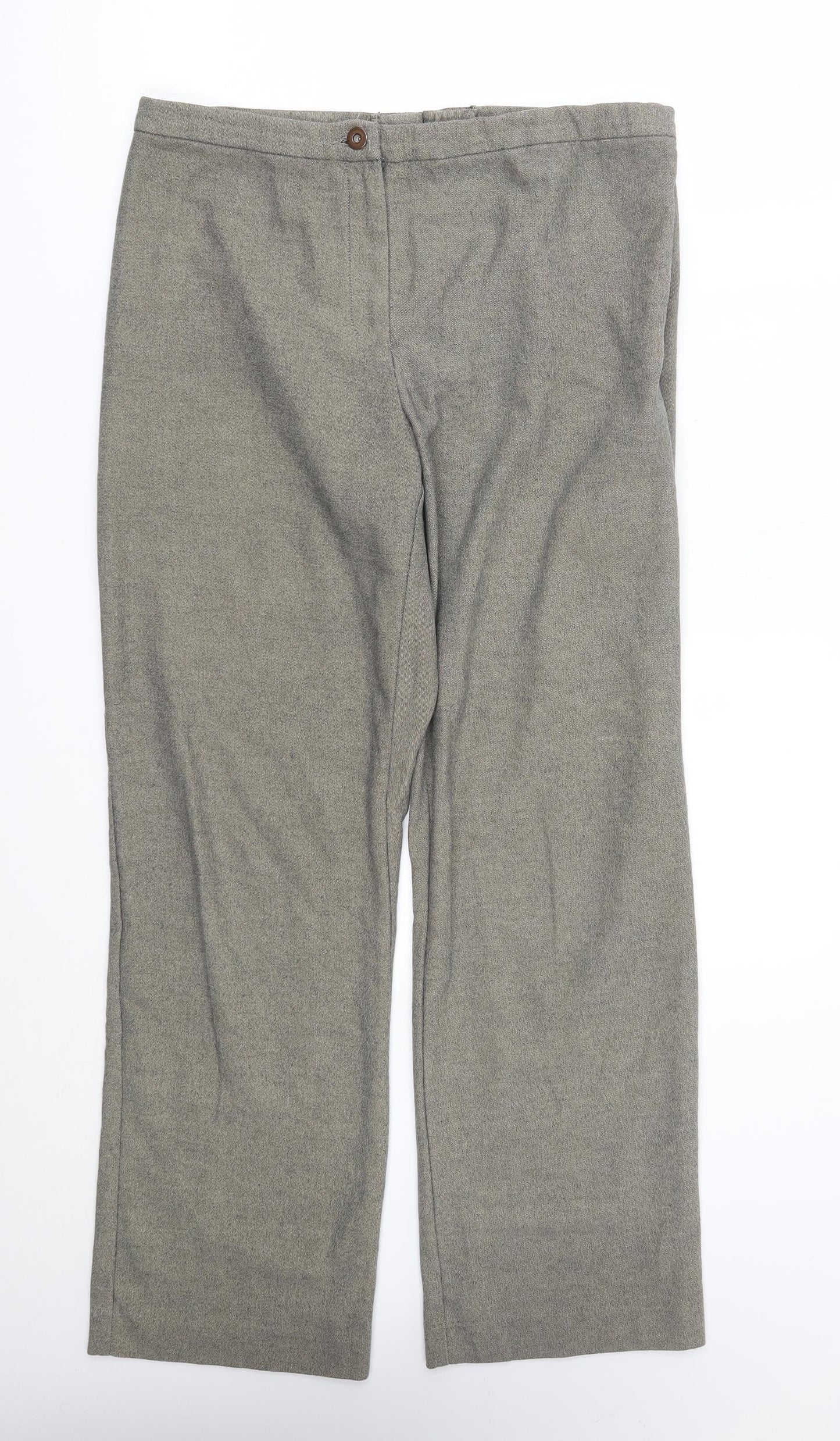 Womens UK Size 32 in H&M Regular Fit  Beige Trousers
