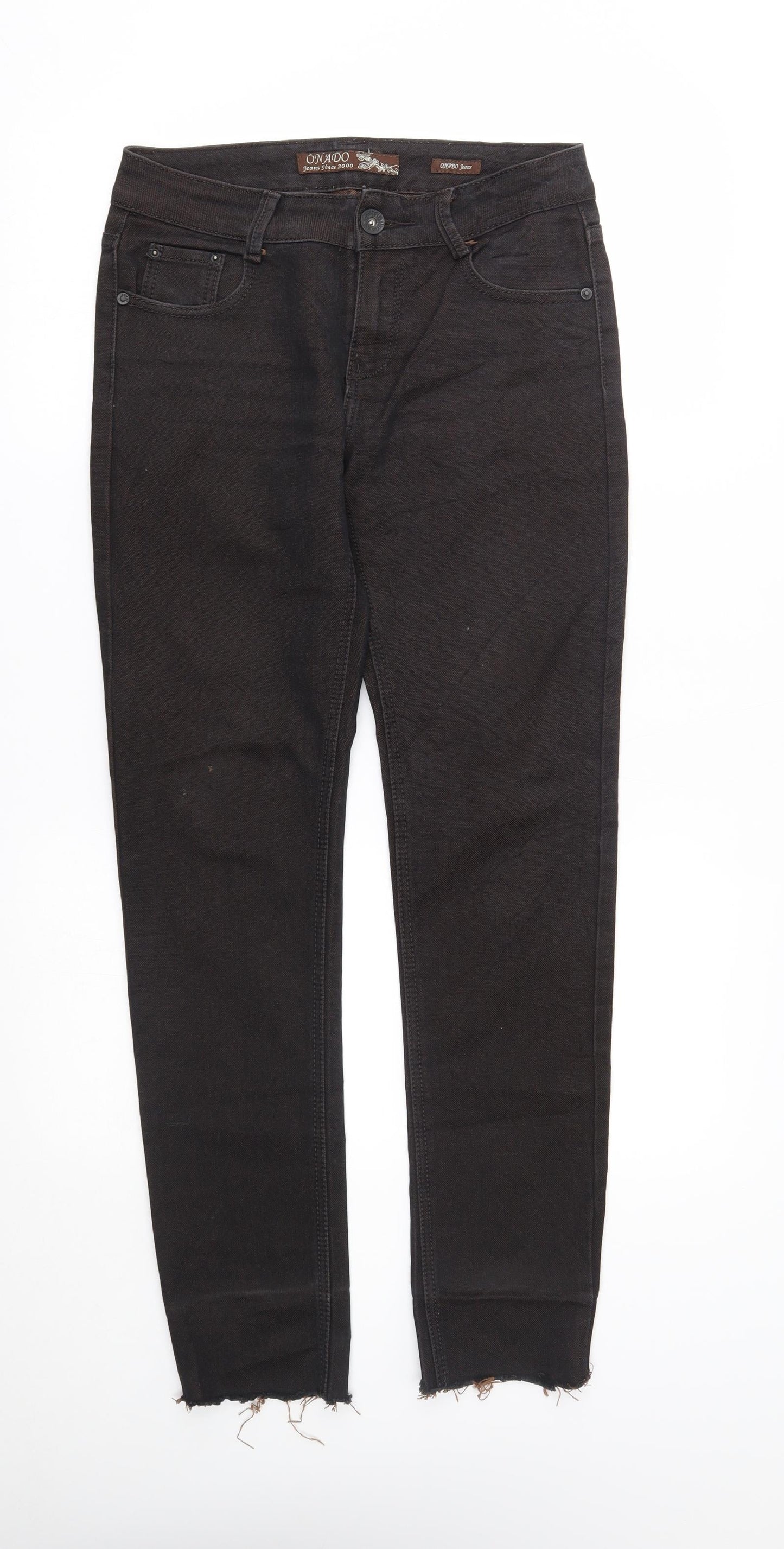 Womens UK Size 8 onado Regular Fit Straight Brown Jeans