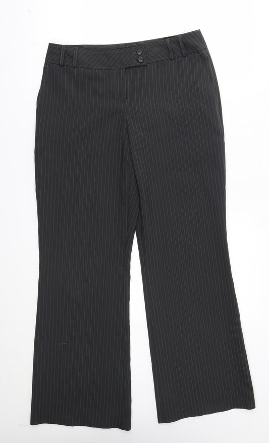 TU Womens Grey Striped   Suit Trousers Size 10 L29 in