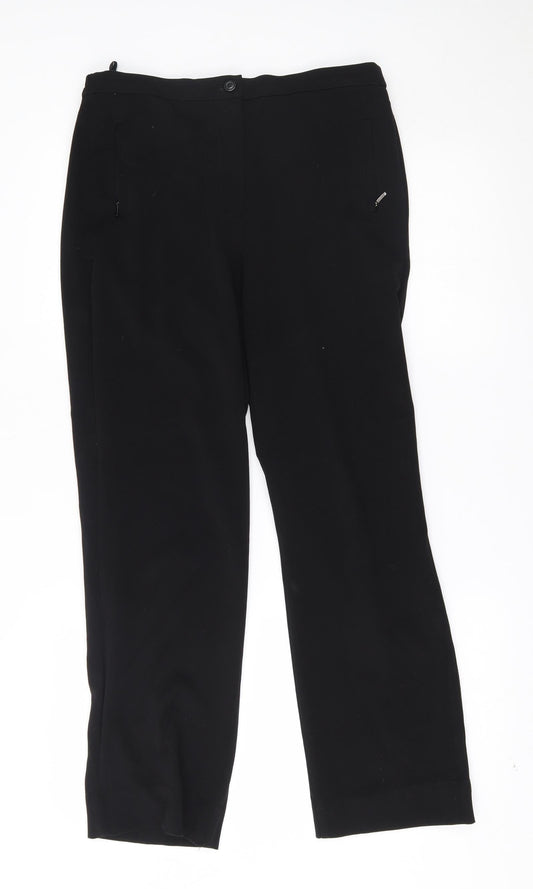 Womens UK Size 10 M&S Regular Fit  Black Trousers