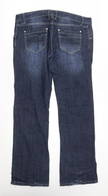 makpl Womens Blue   Bootcut Jeans Size XL L32 in