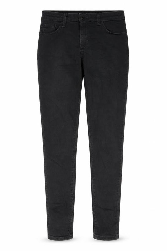 Front view of Clockhouse women’s black skinny jeans, size UK 12, 28-inch leg