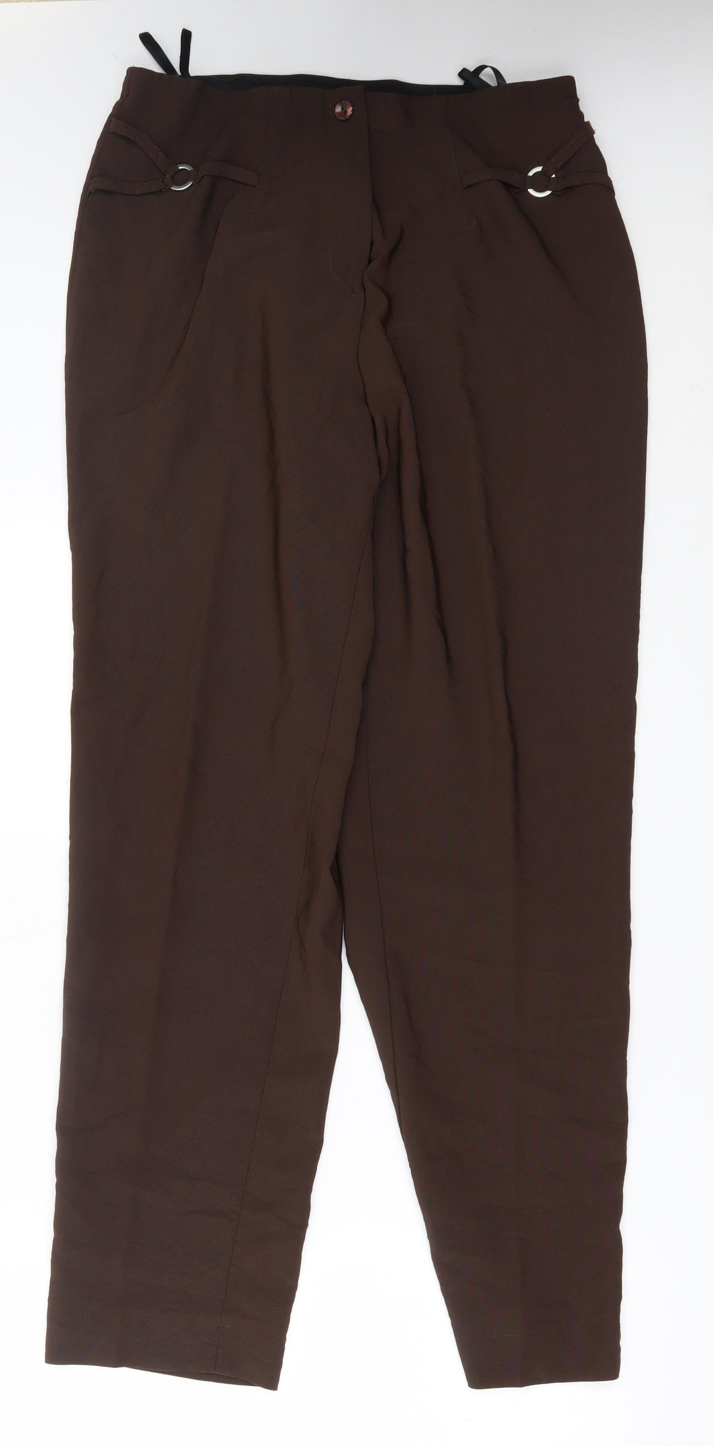 liqua Womens Brown   Trousers  Size 16 L29 in