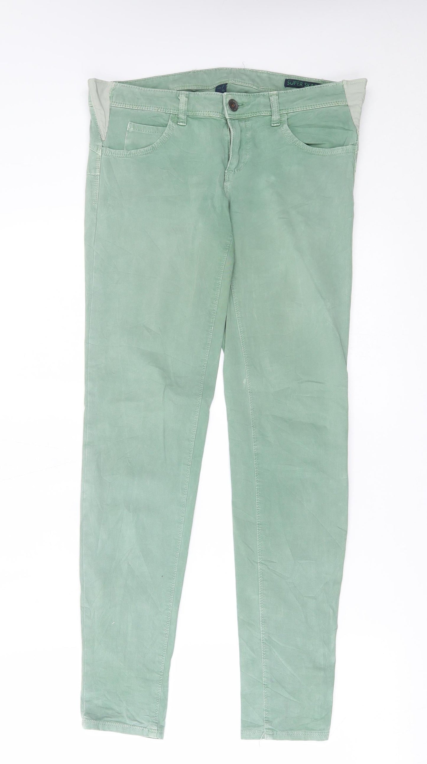 benetton Womens Green   Skinny Jeans Size 32 in L29 in