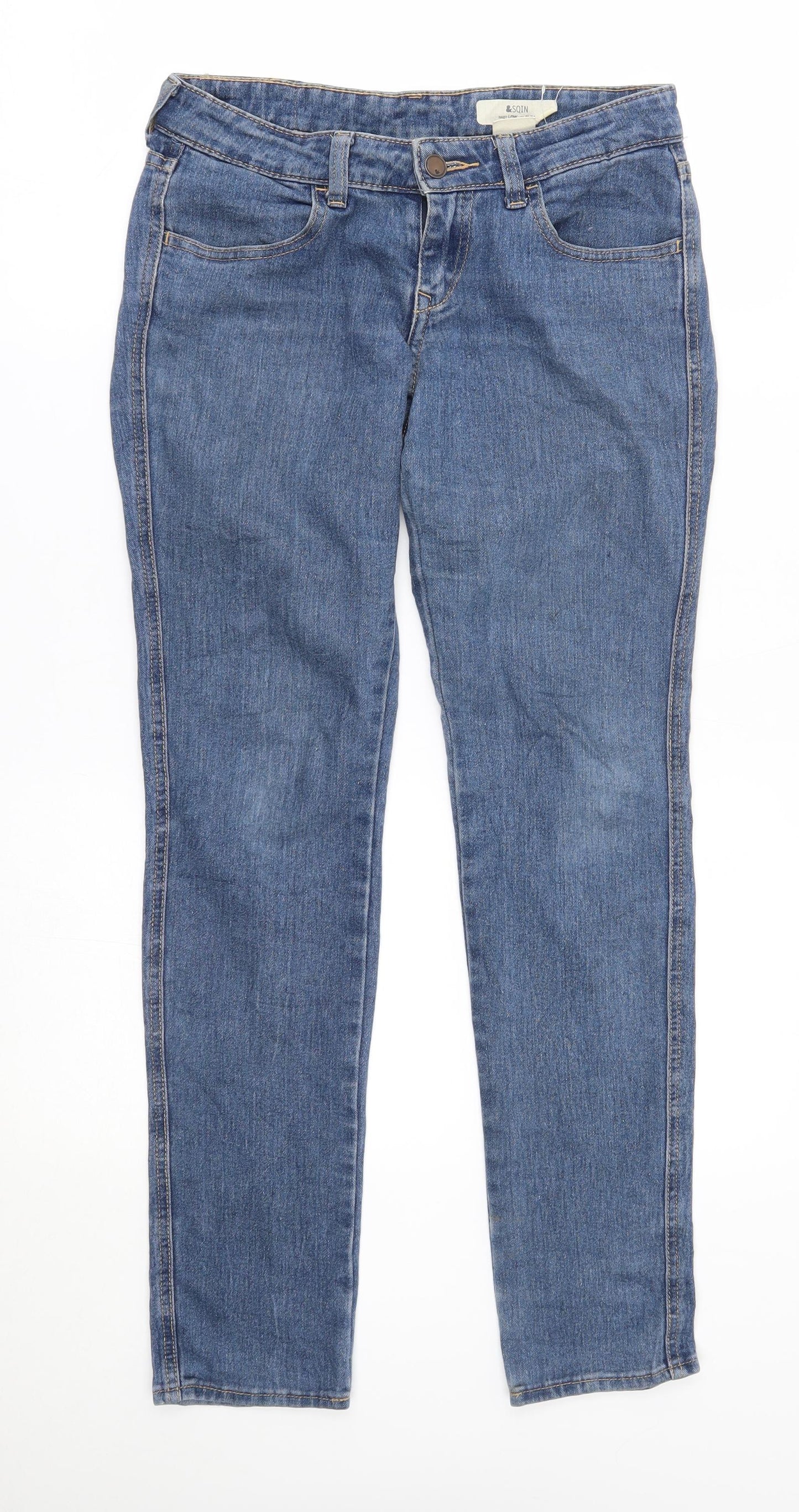 Womens UK Size 26 in H&M Slim Fit Straight Blue Jeans