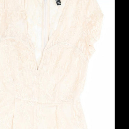 FOREVER 21 Womens Beige   Jumpsuit One-Piece Size M