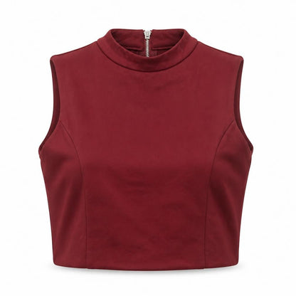 Front view of Lavish Alice women’s red basic t-shirt, size UK 8