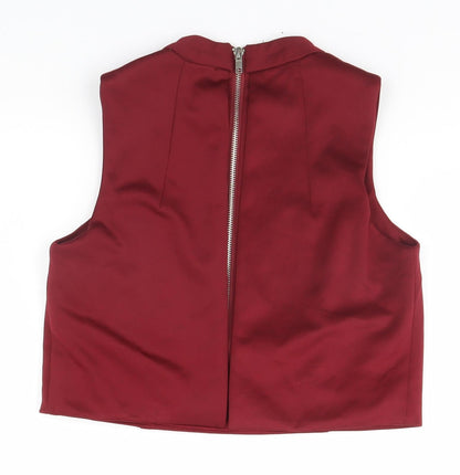 Back view of Lavish Alice women’s red basic t-shirt, size UK 8