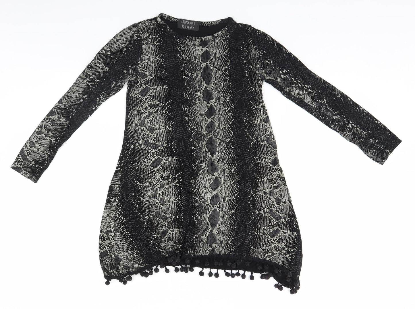 RUNWAY Girls Brown Animal Print  Basic Blouse Size 11-12 Years