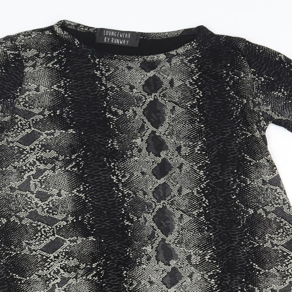 RUNWAY Girls Brown Animal Print  Basic Blouse Size 11-12 Years