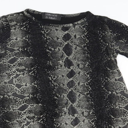 RUNWAY Girls Brown Animal Print  Basic Blouse Size 11-12 Years