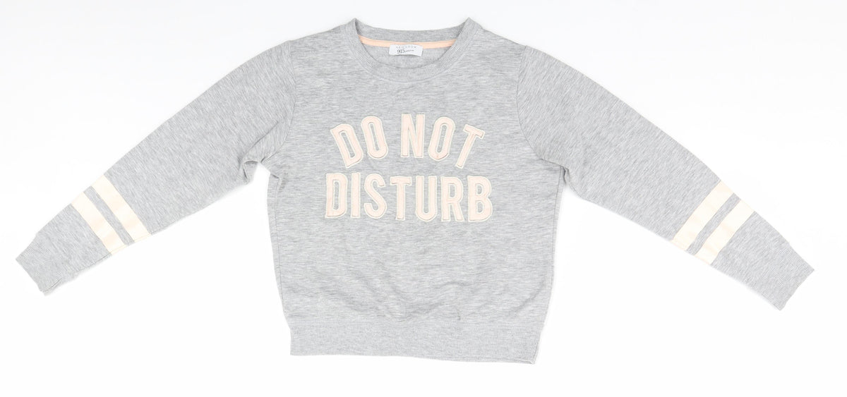 Additional front view of New Look boys’ grey jumper, size S, - do not disturb