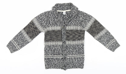 TU Girls Grey Striped  Cardigan Jumper Size 4-5 Years