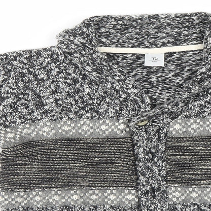 TU Girls Grey Striped  Cardigan Jumper Size 4-5 Years