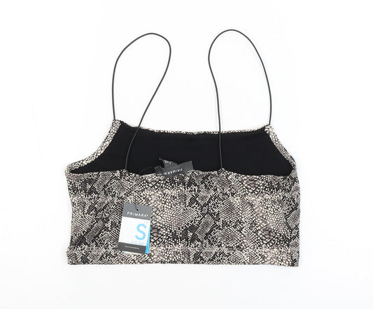 Primark Womens Beige Animal Print  Cropped Tank Size 10