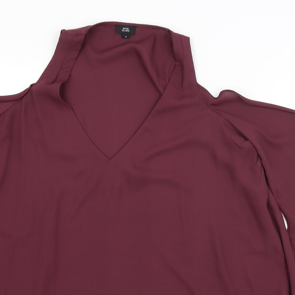 Womens UK Size 8 River Island Purple Basic Blouse