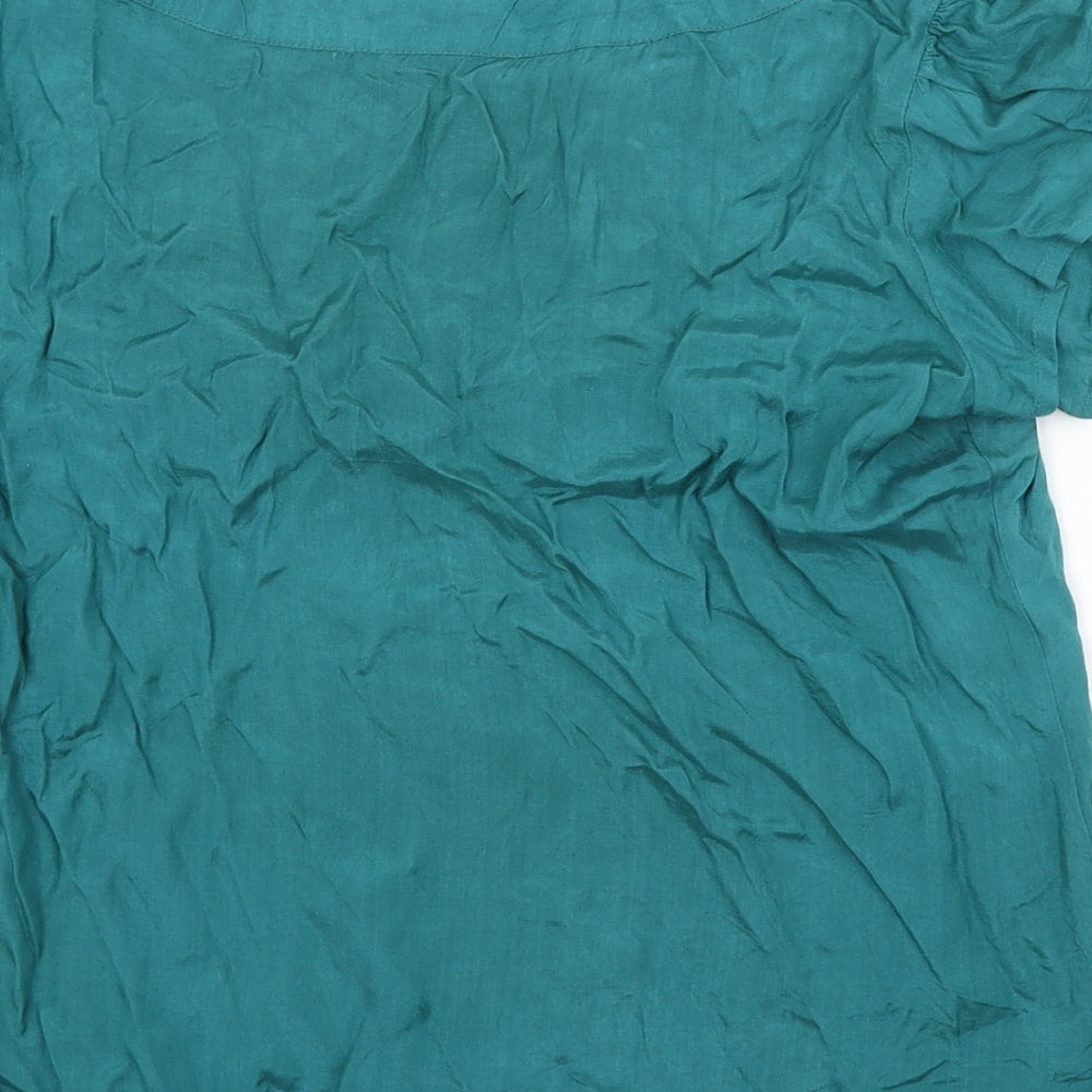 Womens UK Size 10 ET VOUS Blue Basic Blouse