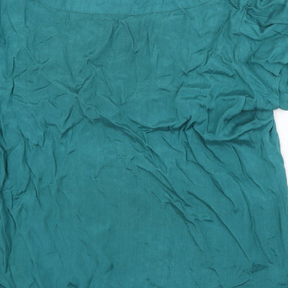 Womens UK Size 10 ET VOUS Blue Basic Blouse