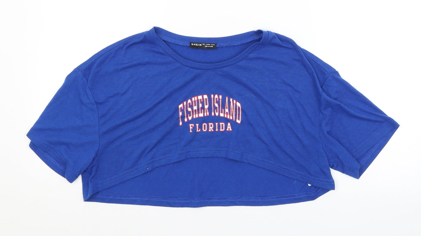 SheIn Womens Blue   Cropped T-Shirt Size L