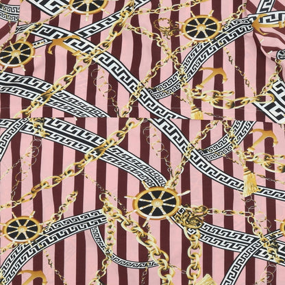 Boohoo Womens Pink Striped  Basic Button-Up