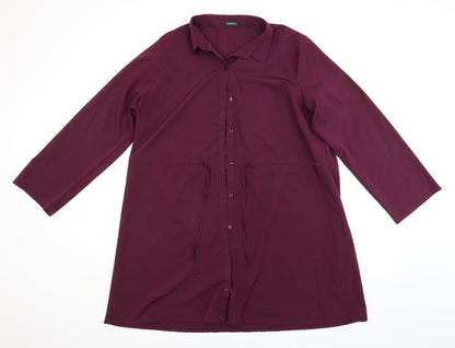 Boohoo Womens Pink   Basic Button-Up