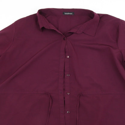 Boohoo Womens Pink   Basic Button-Up