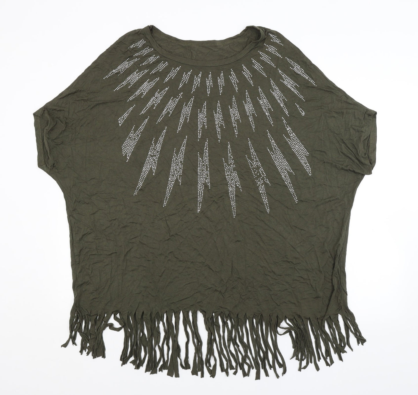 Womens UK Size  Preworn Green Basic Blouse