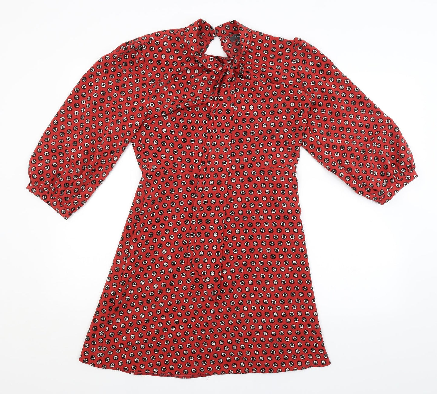 Primark Womens Red Floral  A-Line  Size 10