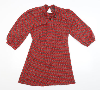 Primark Womens Red Floral  A-Line  Size 10