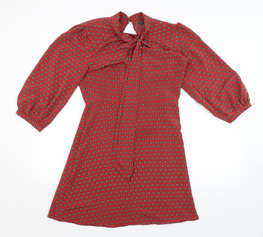 Primark Womens Red Floral  A-Line  Size 10