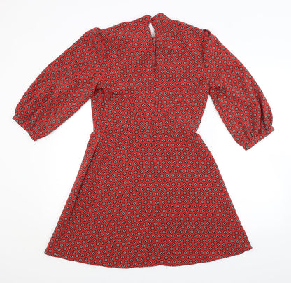 Primark Womens Red Floral  A-Line  Size 10